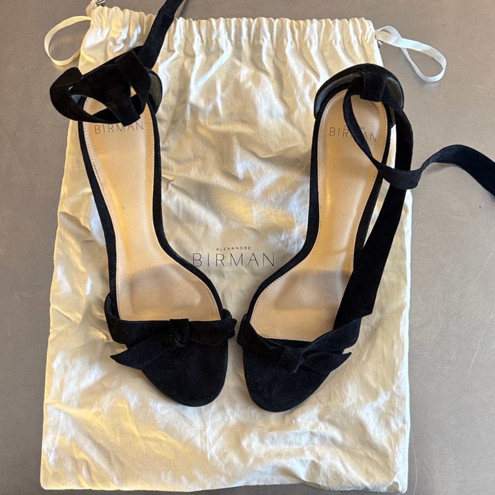 Alexandre Birman Black Suede Heels size 10 (runs small and narrow)